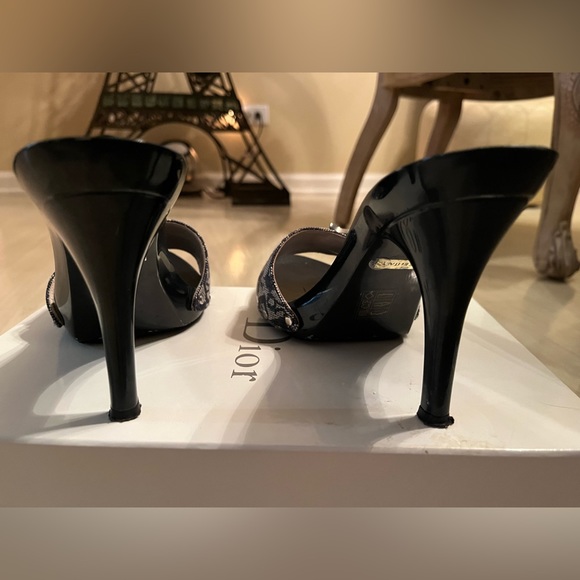 Christian Dior Monogram Trotter Large Silver C & D Mules EU38 💙 Size 8 - Picture 7 of 15